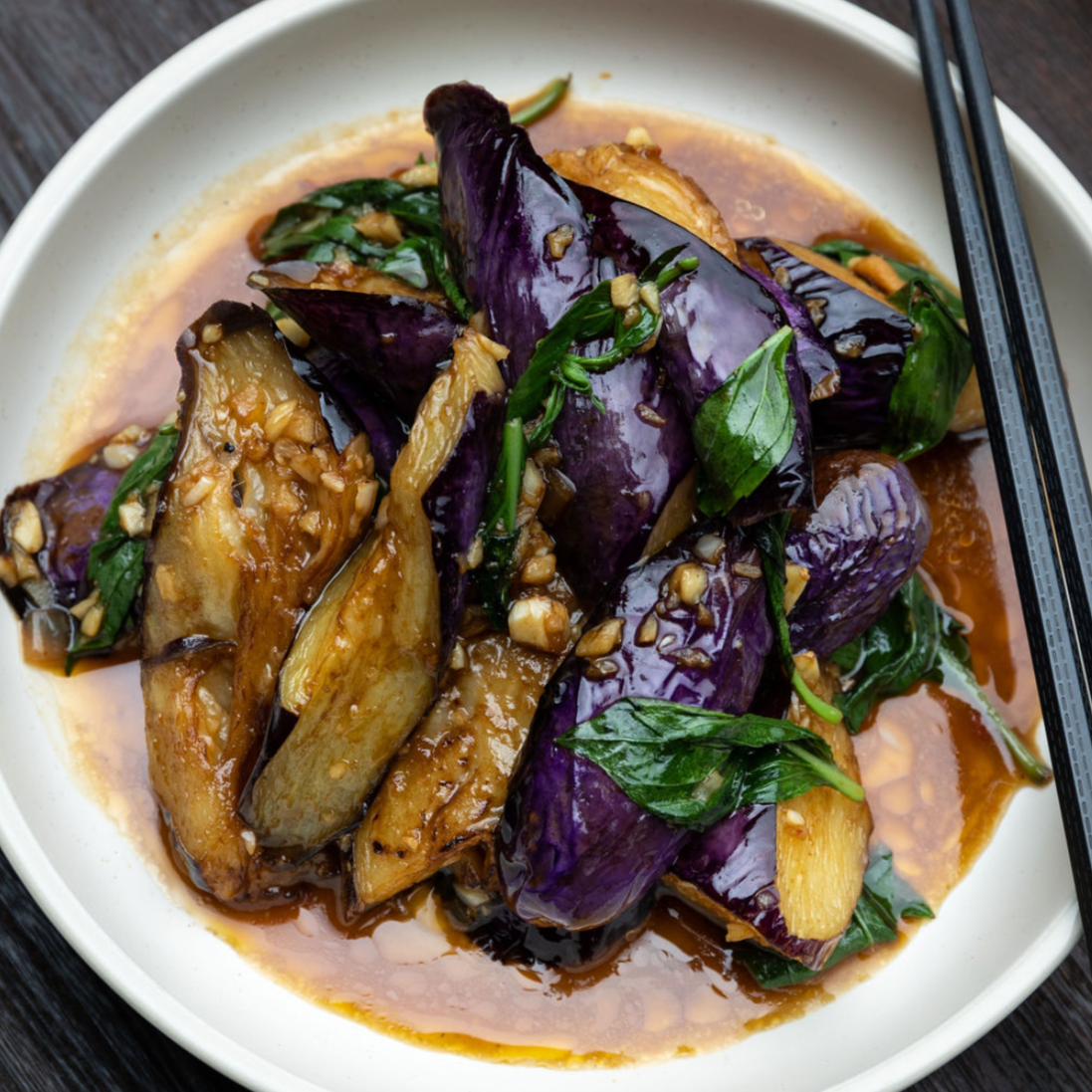 Stir Fried Eggplant With Basil - 塔香茄子| A.Bento Canada